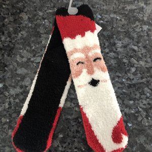 Women's  Red Santa Claus Cozy Crew Socks Christmas Year Round!